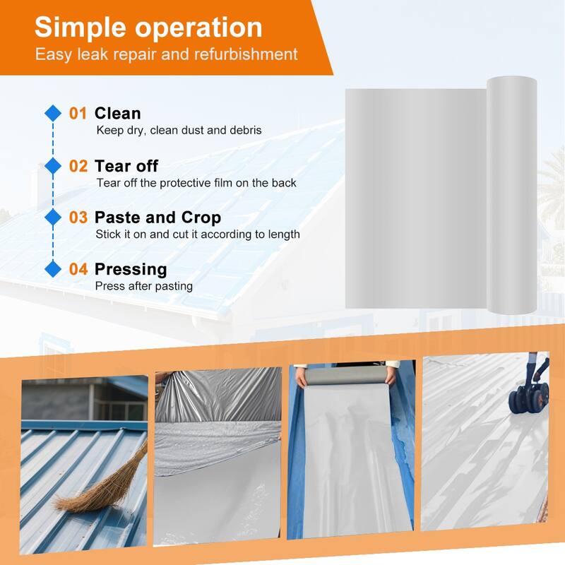 Self-Adhesive Roof Repair Tape Waterproof Sealant for Roof Leaks,Patching Tape Easy-Peel Roll