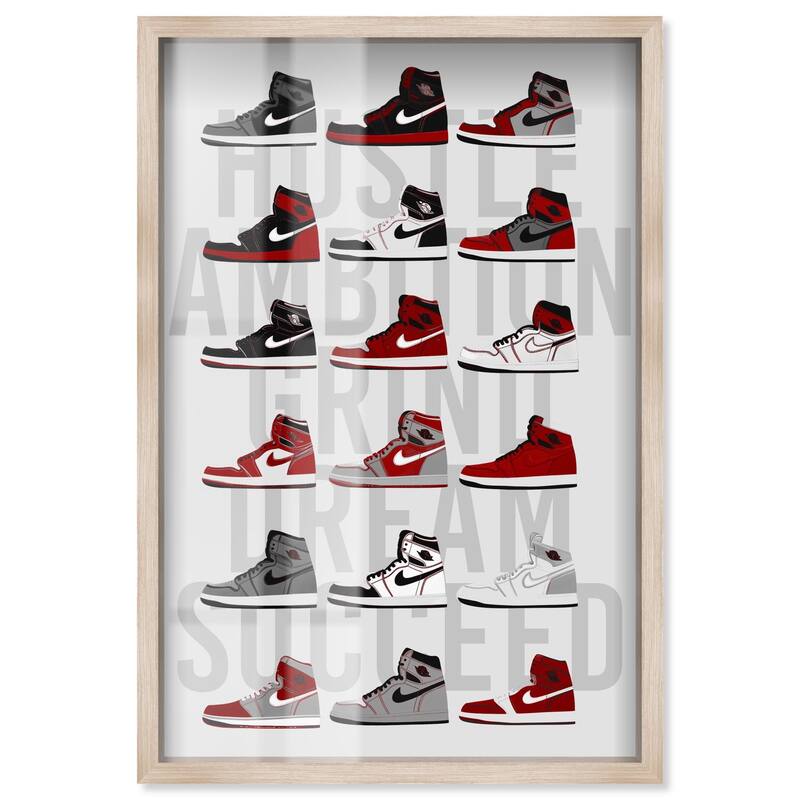Ambition Grind Sneakers Shadowbox by Art Remedy - Natural - 24" x 36"