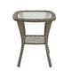 preview thumbnail 8 of 13, Corvus Salerno Outdoor 22-inch Wicker Glass Table Grey
