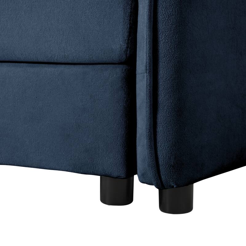 GDFStudio - 4-Seat Modular L-Shaped 75.59" Sectional Sofa with 2 Ottomans & Soft Pillows