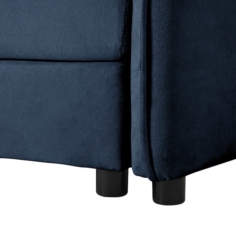 Oversized Chenille Single Sofa Chair, Upholstered Armchair Deep Seat Accent Chair Modular Couch, Lounge Chair & Ottoman Set