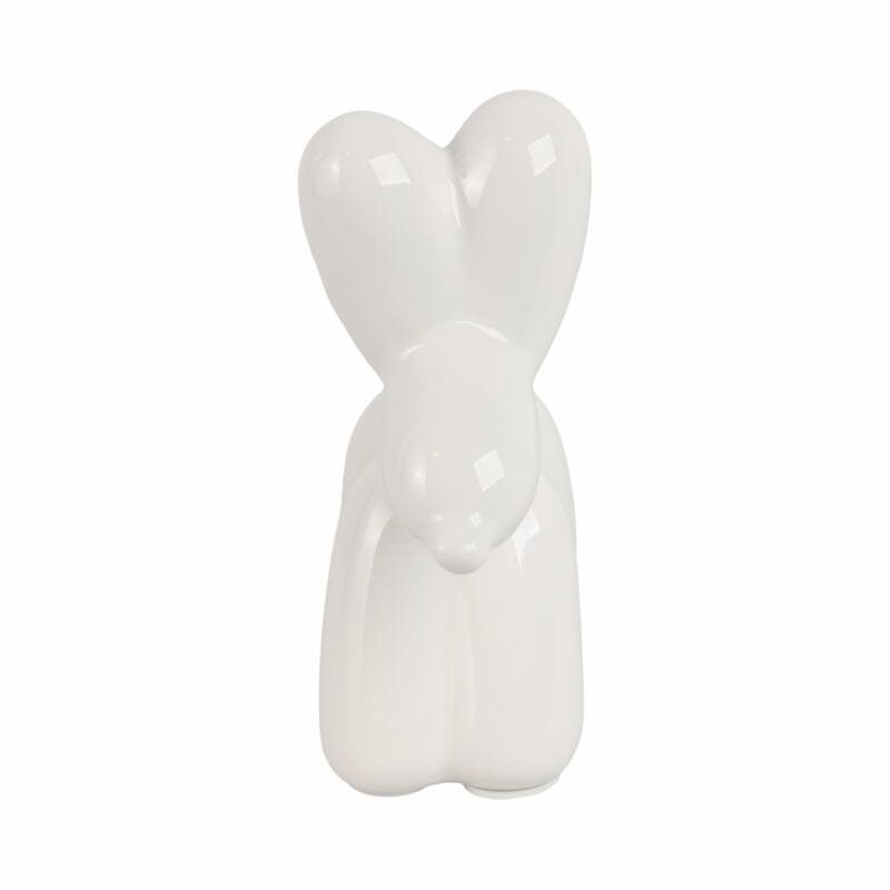 Sagebrook Home Ceramic Balloon Dog Figurine - Modern Decorative Accent Sculpture