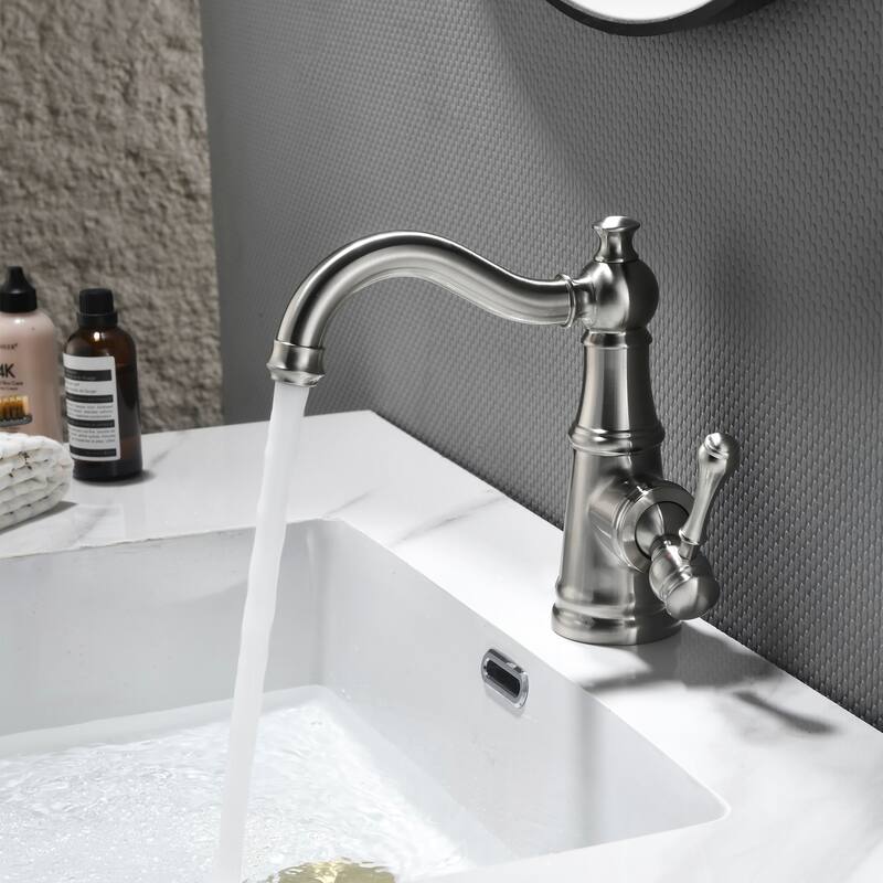 8.1"H Solid Brass Single-handle Bathroom Sink Faucet