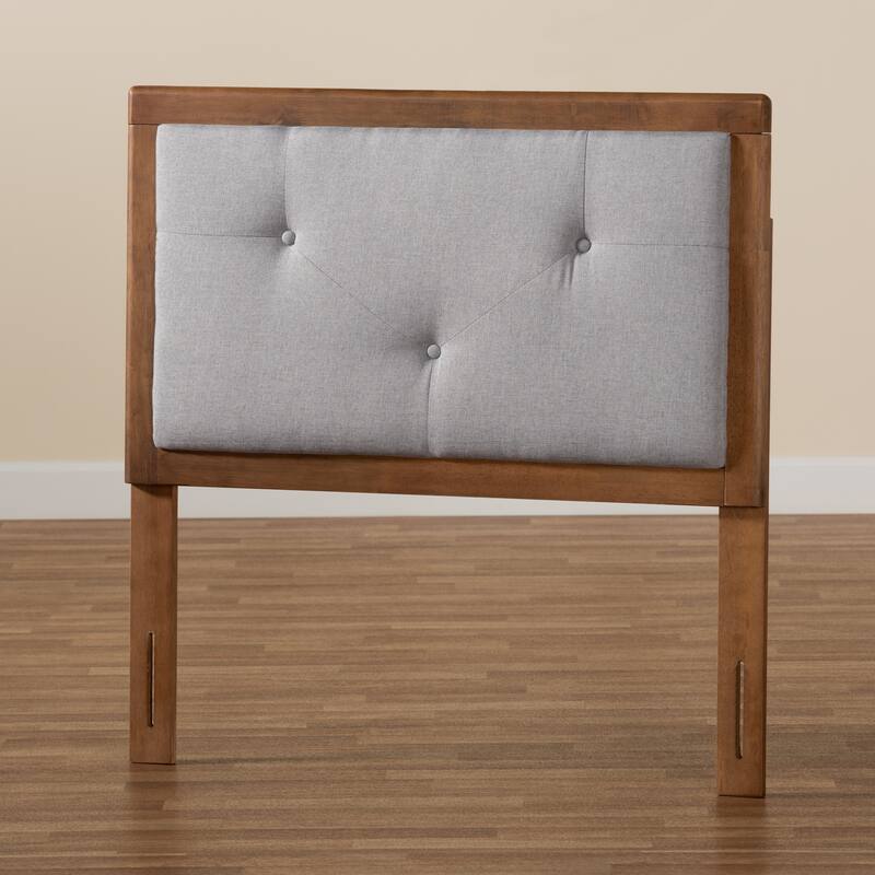 Abner Modern and Contemporary Fabric and Wood Headboard-Light Grey