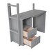 preview thumbnail 17 of 15, Modern Wood Twin Size Loft Bed with Wardrobes and 2-Drawer Desk, Guardrail Kids Bed with Cabinet