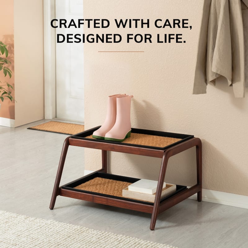 Jani Double-Tier Brown Stand 2-Pair Rubber Boot Trays