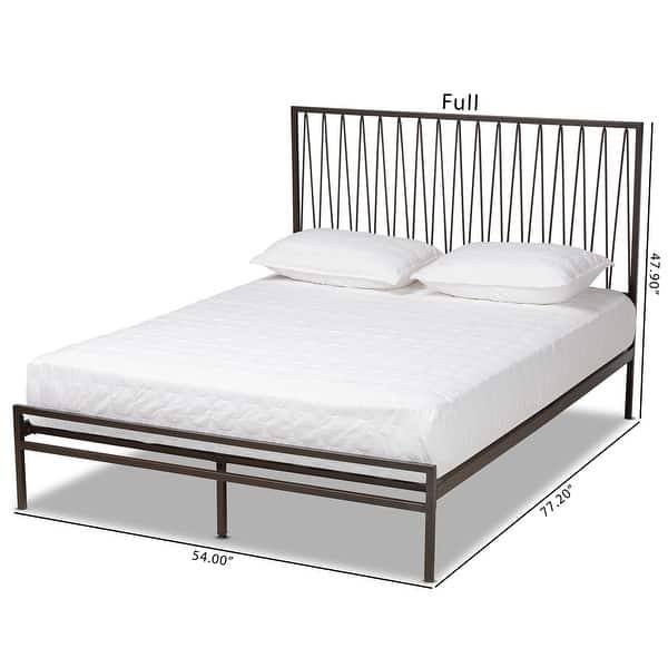 Baxton Studio Jeanette Modern and Contemporary Black Bronze Finished Metal Full Size Platform Bed