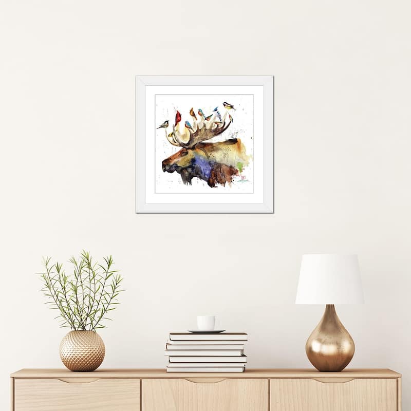 iCanvas "Moose and Birds" by Dean Crouser