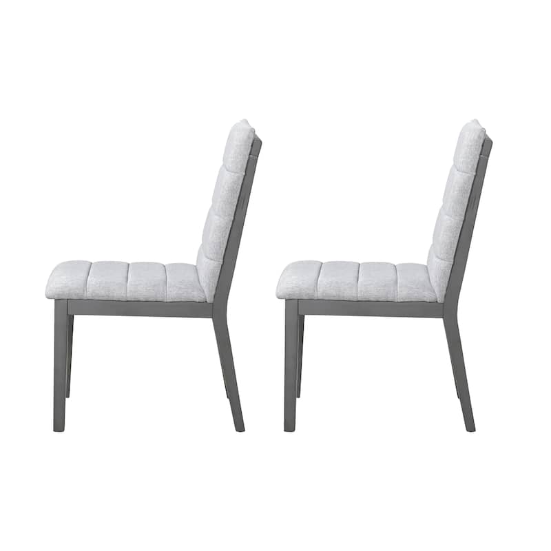 Upholstered Dining Chairs Set of 2, Armless Side Chairs with Solid Wood Legs, Modern Fabric Accent Chairs for Dining Room