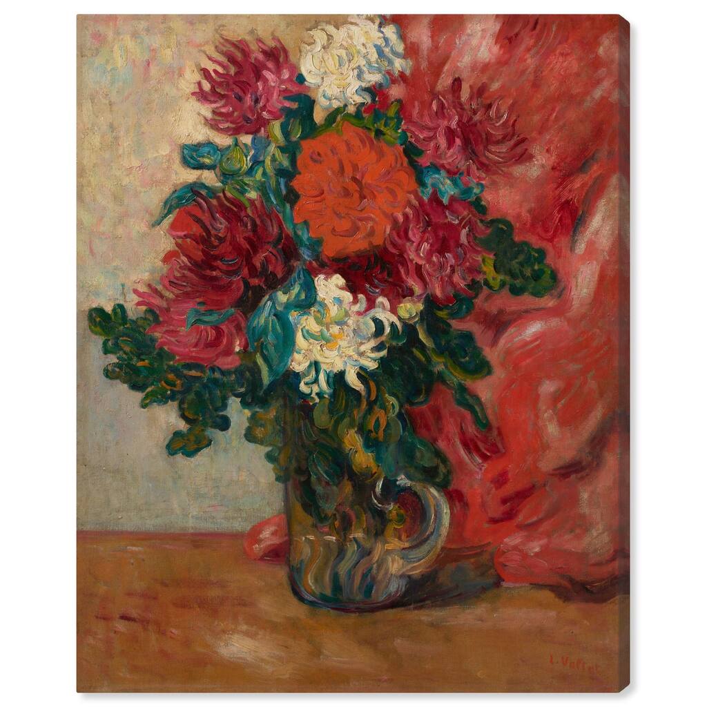 Valtat Dahlias Canvas by Art Remedy, Gallery Wrapped