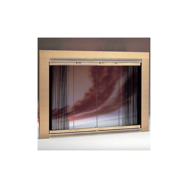 Shop Woodfield 52102 39 1 Wide X 30 4 High Glass Fireplace Door By Portland Willamette Polished Brass Overstock 17775745