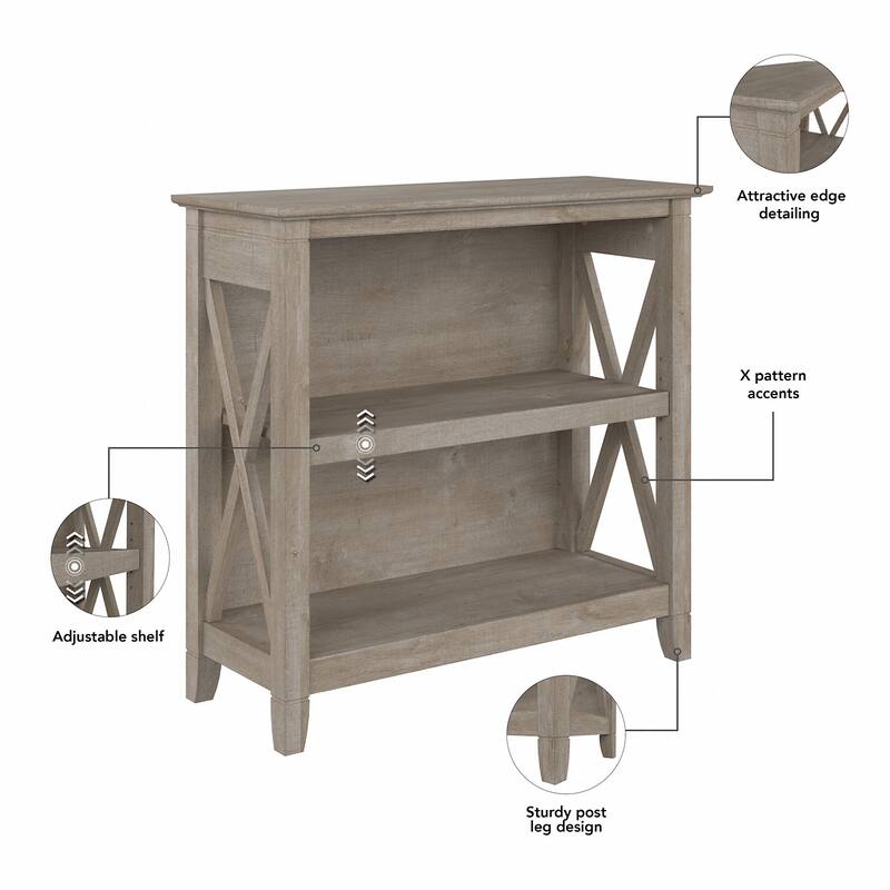 Key West Small 2 Shelf Bookcase by Bush Furniture