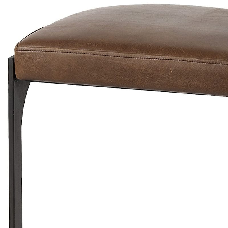 Faux Leather Backless Metal Bar Stools with Footrest