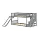 preview thumbnail 7 of 20, Twin Over Twin Low Bunk Bed with Stairs, Slide, & Princess Curtain