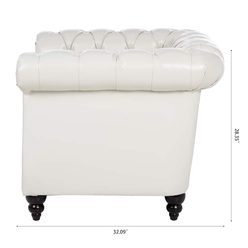 GDFStudio- Winston PU Leather Chesterfield Club Chair