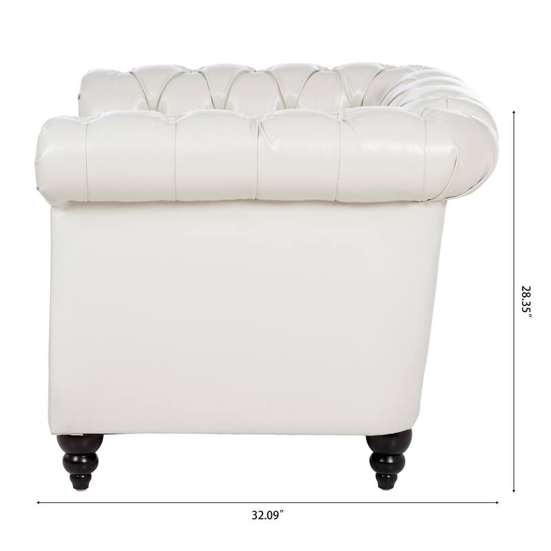 HCHAIRH Tufted Rolled Arm Seater Sofa Chair For Living Room