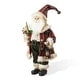 preview thumbnail 48 of 92, Glitzhome 18"H Faux Fur Christmas Santa Figurines with Porcelain Face