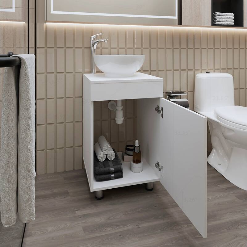 Stylish Bathroom Vanity with Integrated Sink and Spacious Cabinet
