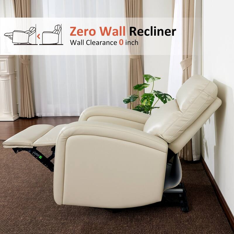 Zero Wall Recliner Chair, Power Recliner with USB & Type-C Dual Charge Ports, for Small Space, Living Room