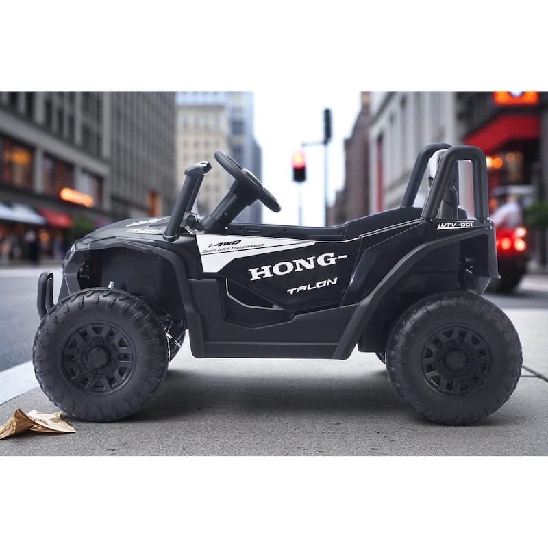 12V Kids Electric Ride On UTV Car with Remote Control, Battery Powered Toy Vehicle with Seat Belt & LED Lights, Ages 3-6
