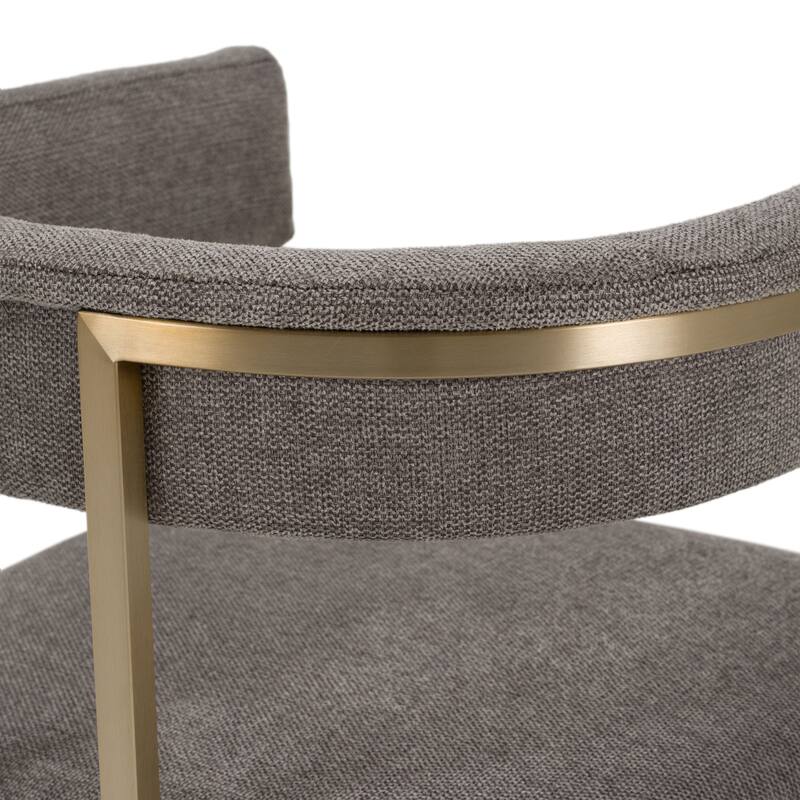 Modrest Byron Modern Grey Fabric & Antique Brass Dining Chair