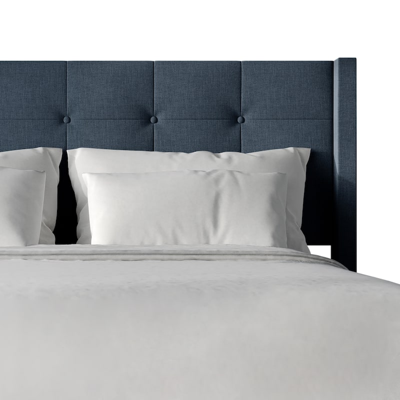 CraftPorch Elegance Wingback Upholstered Linen Bed