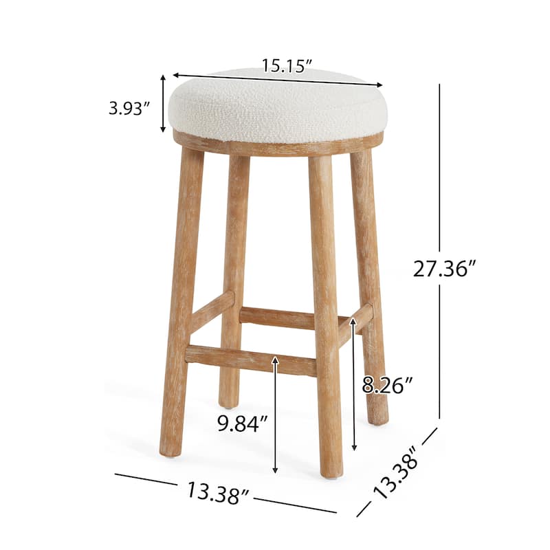 Christopher Knight Home - Riven Natural Rubberwood 27.36" Bar Stool Set