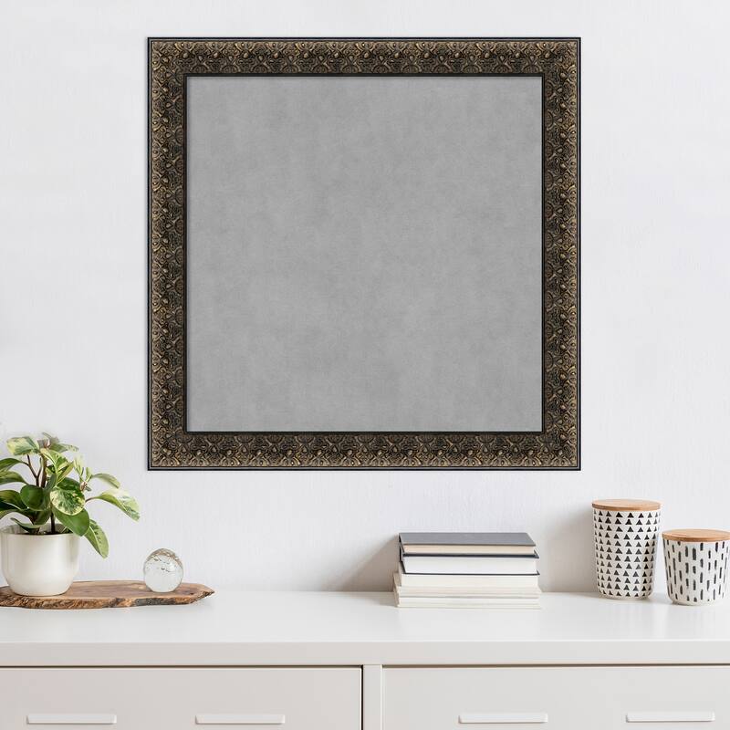 Amanti Art Intaglio Embossed Black Framed Magnetic Board