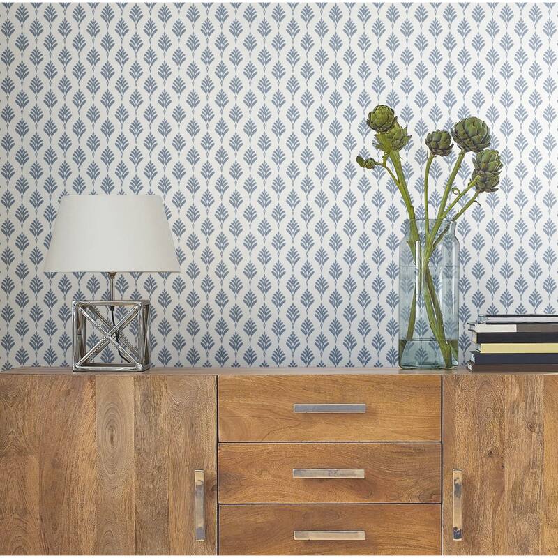 Inspired by Color French Scallop Blue Wallpaper