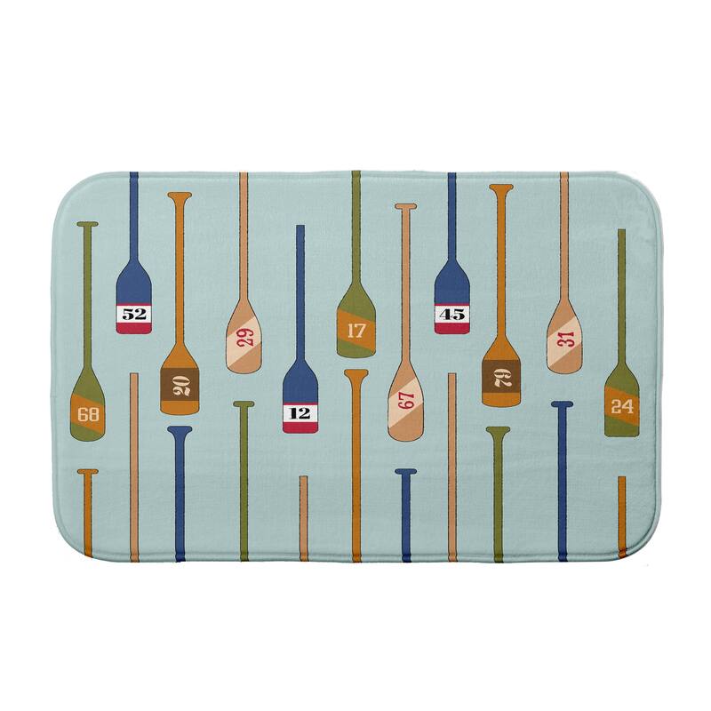 Oar Numbers Bath Mat - 21 x 34 - Green