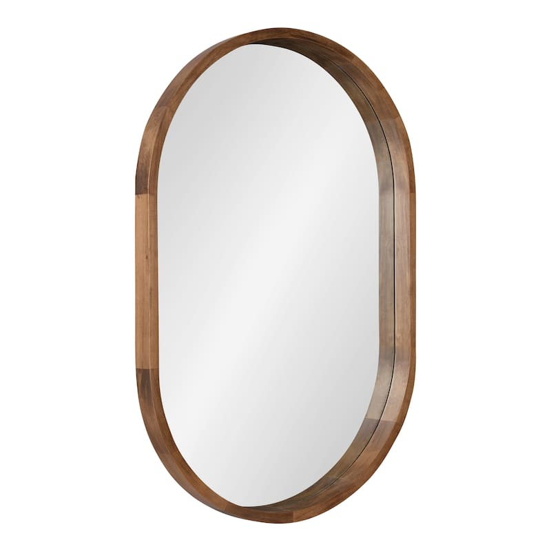Kate and Laurel Hutton Wood Framed Capsule Mirror - 24x36 - Rustic Brown