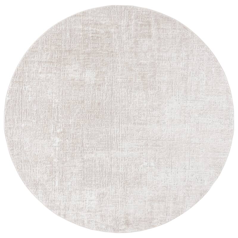 SAFAVIEH Carter Malaury Modern & Contemporary Rug - 6'7" Round - Ivory/Taupe