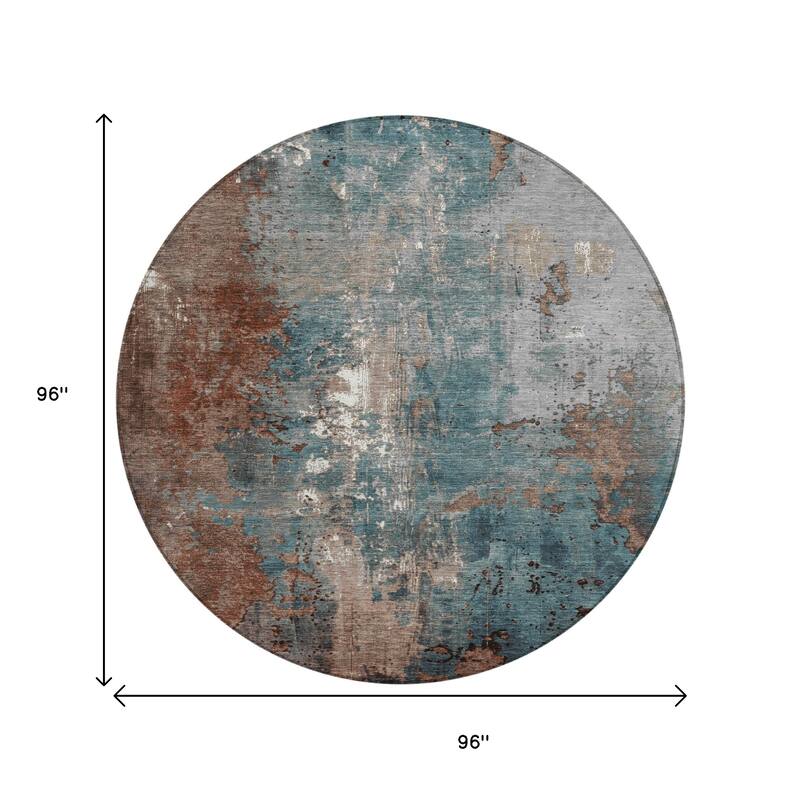 HomeRoots Abstract Transitional Rectangle Outdoor Rug