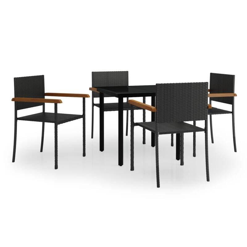 vidaXL Patio Dining Set Outdoor Dining Set Garden Table and Chair Set Black