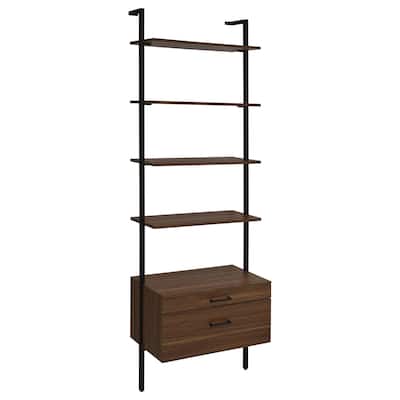 Owens 31-Inch 4-Shelf Storage Wall Bookshelf Walnut