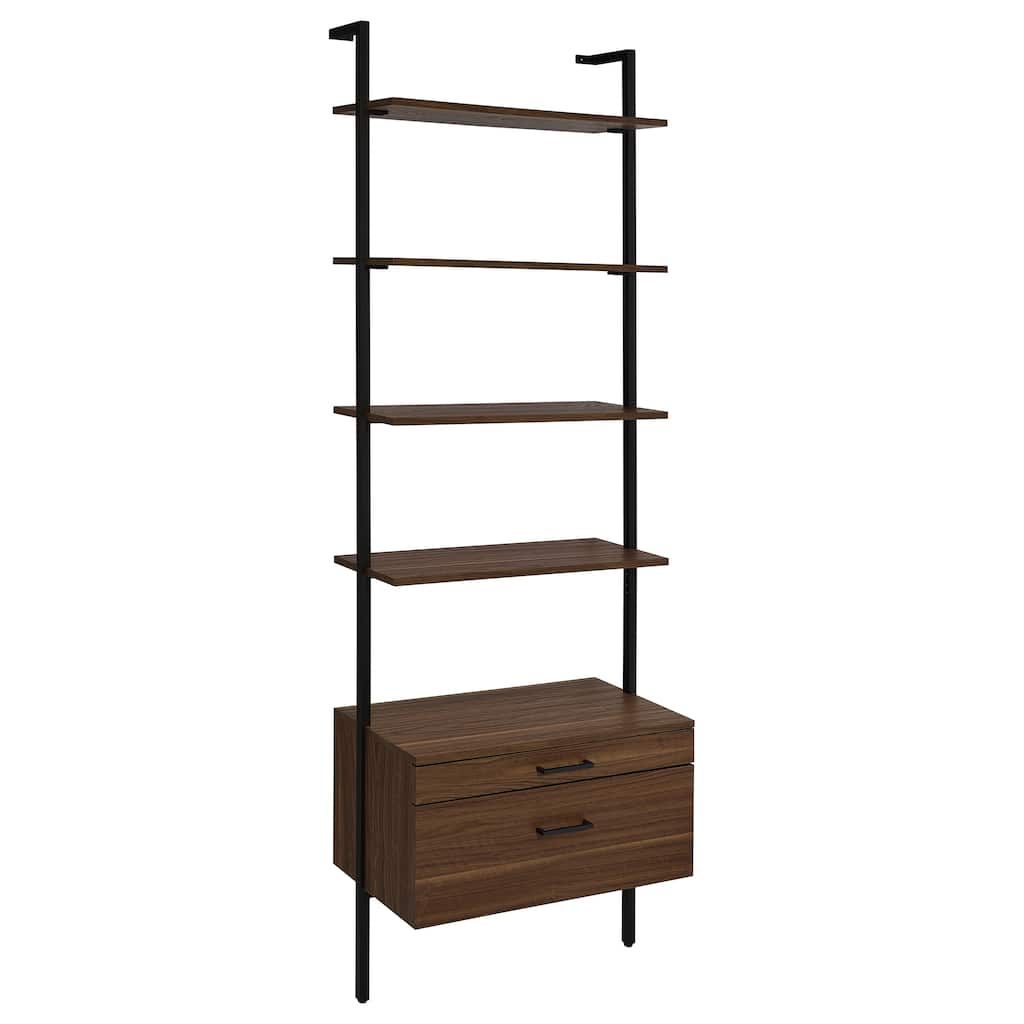 Owens 31-Inch 4-Shelf Storage Wall Bookshelf Walnut