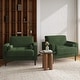 preview thumbnail 2 of 68, 2 Set Modern Wide Armchair Corduroy Accent Chairs Green
