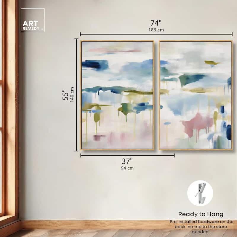 Veil of Azure I Canvas Set of 2 by Art Remedy