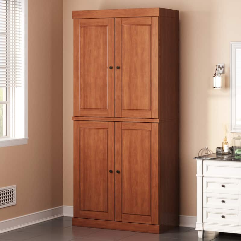 Palace Imports 100% Solid Wood Bathroom & Laundry Storage Cabinet, Raised Panel Doors, Adjustable Shelves, 32" Wide, 71.5" Tall