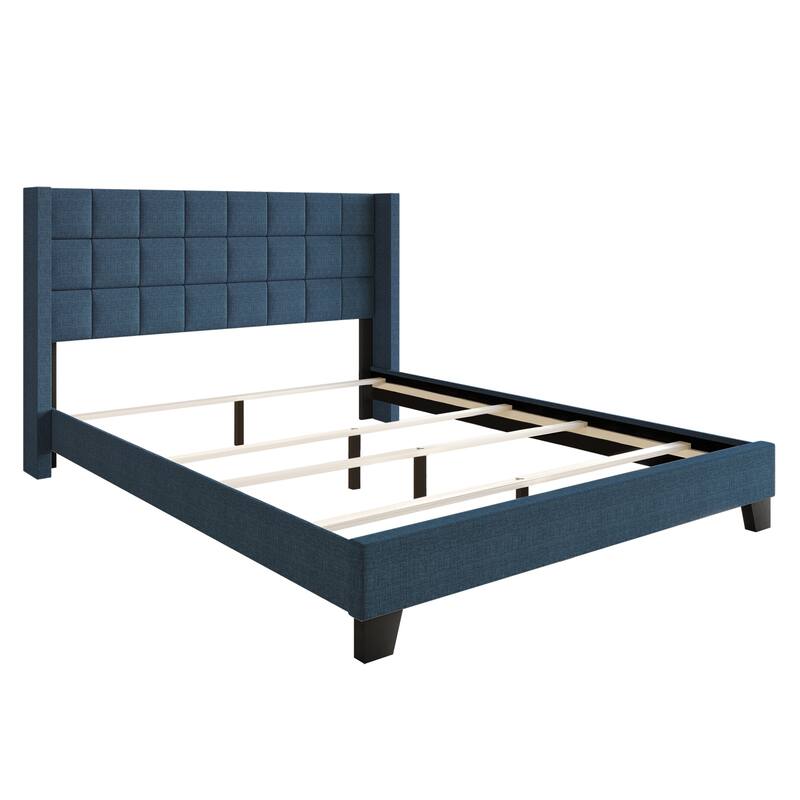 CraftPorch Wingback Linen Upholstered Panel Bed