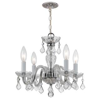 Crystorama 4 Light Clear Italian Crystal Chrome Mini Chandelier I - 15'' W x 12'' H