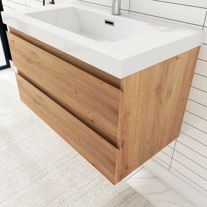 Floating Bathroom Vanity with Resin Top