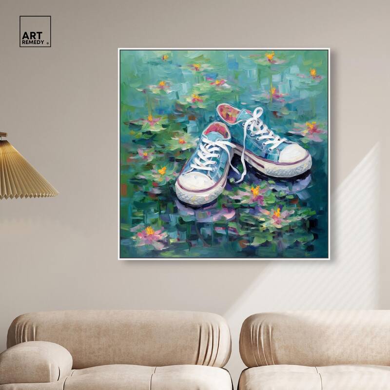 Lily Pad Sneakers II Canvas by Art Remedy