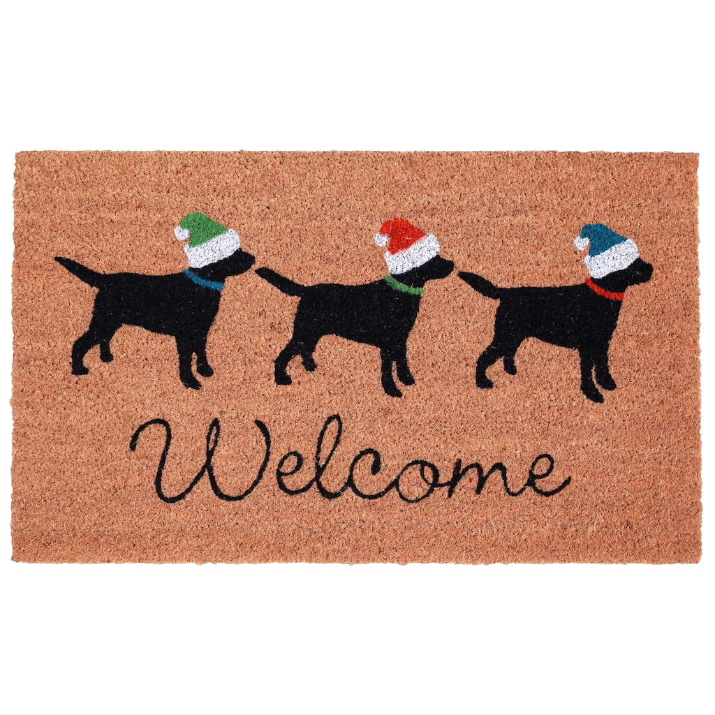 Liora Manne Three Dogs Welcome Door Mat (1'6" x 2'6") - 1'6" x 2'6"