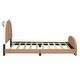 preview thumbnail 5 of 14, Twin Size Upholstered Platform Bed with Bear-Shaped Headboard and Footboard, Storage Pocket Design
