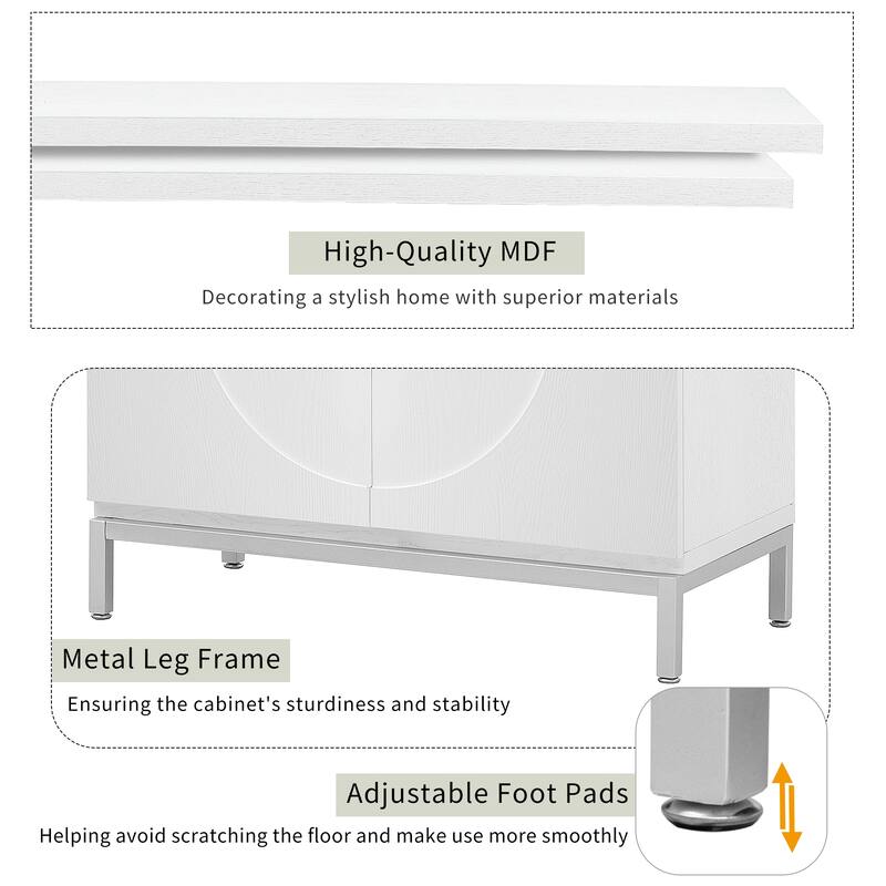 Simple Storage Sideboard with Metal Leg Frame