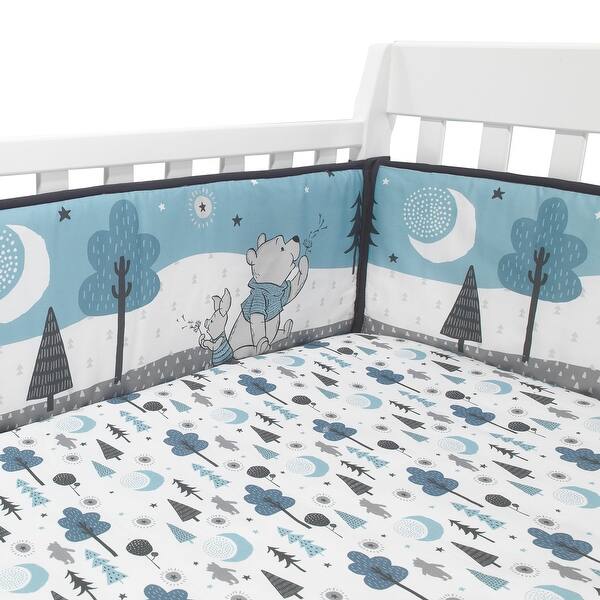 Shop Disney Baby Forever Pooh Blue White Bear 4 Piece Baby Crib