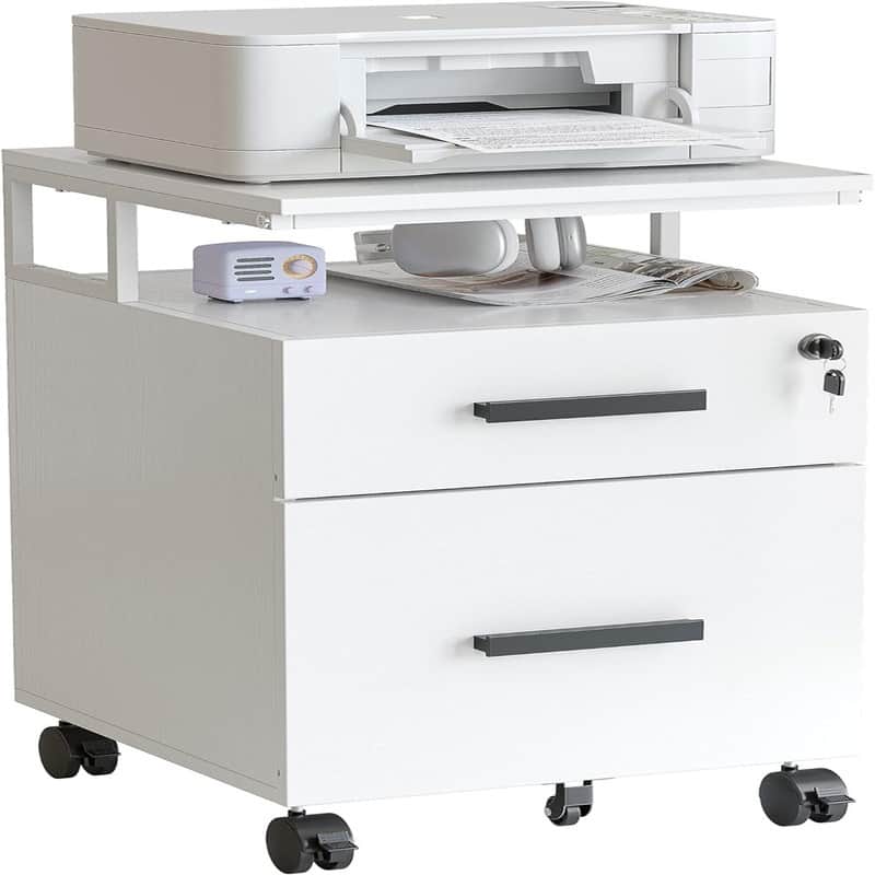 2-Drawer File Cabinet with Lock for Home Office - 17"D x 24.3"W x 16"H