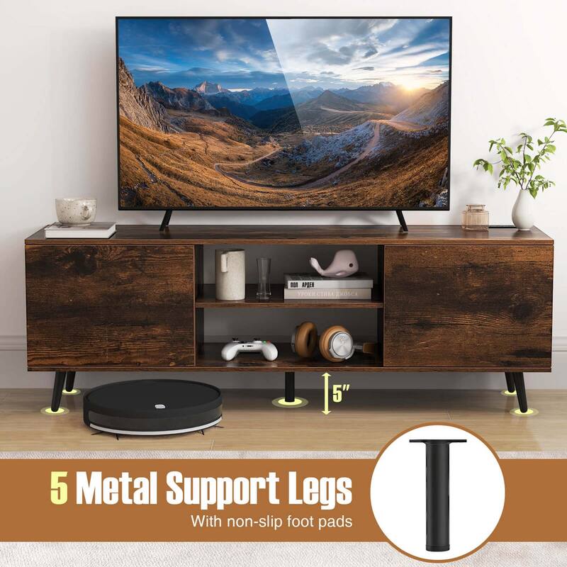 Costway TV Stand for 60" TVs Mid Century Modern Media Console Table - See Details