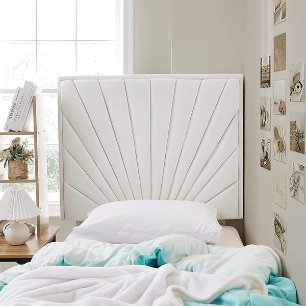 slide 2 of 8, Tavira Allure® College Dorm Headboard - Sunrise Panel by DormCo Velvety White